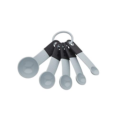 KitchenAid Classic Measuring Spoons, Set of 5, Misty Blue/Black