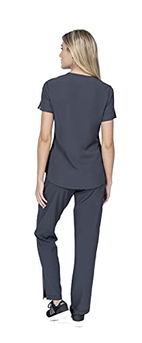 Image of Scrubs for Women Set V-Neck & Cargo Pant 8 Pocket 4-Way Stretch for Nurse Dentist Veterinarian Elements Select ES2966