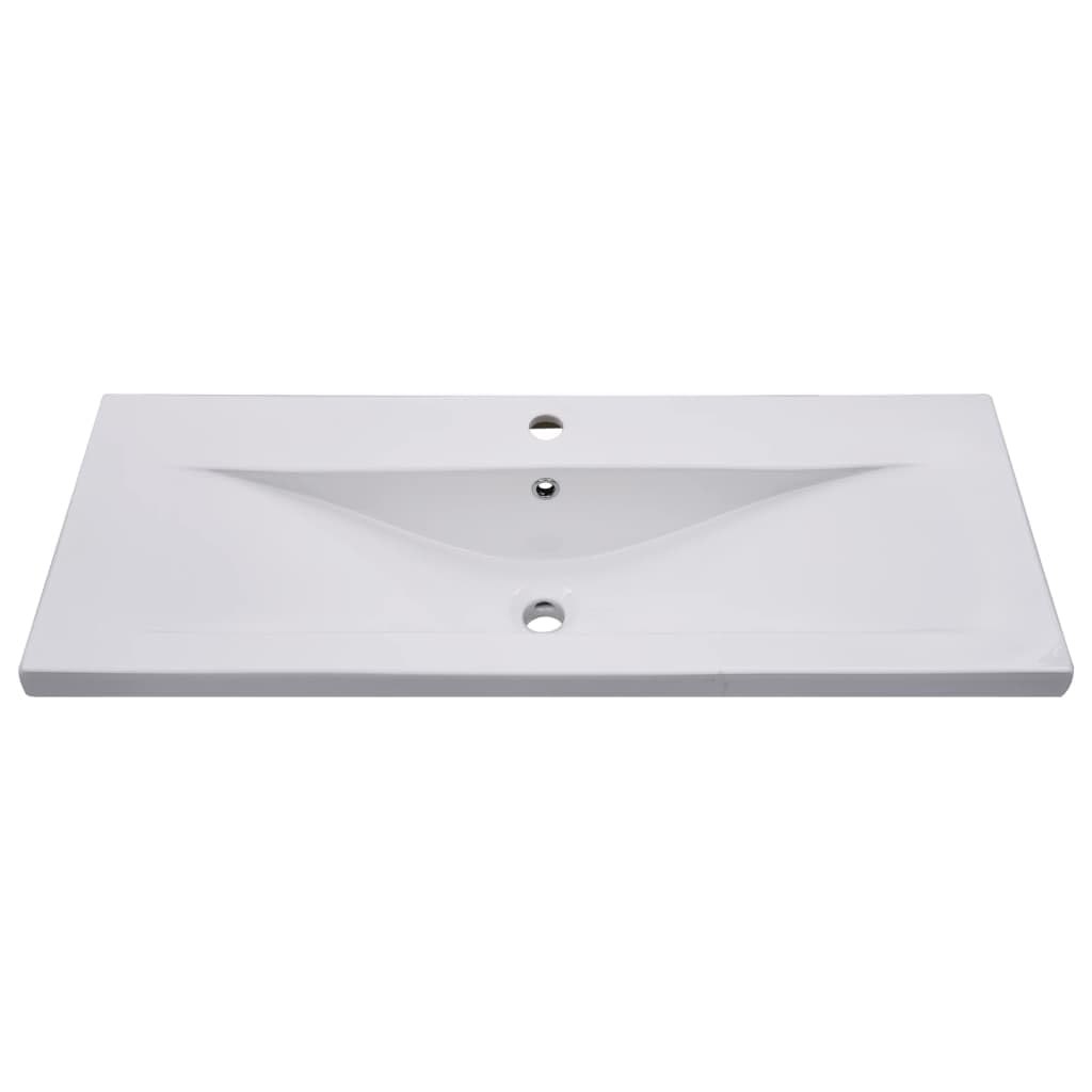 vidaXL - Lavabo empotrado (101 x 39,5 x 18,5 cm), color blanco