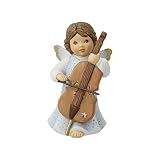 Goebel X-Mas Engels-Figur mit Cello aus Steingut mit Swarovski-Stern Mehrfarbig, Maße: 6cm x 6cm x 10,5cm, 11-750-71-1