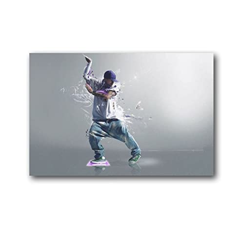 Poster Hip Hop Dance Idée Cadeau Anniversaire Enfant Peinture Toile 60x80cm