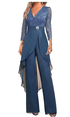 2 Pieces Mother of The Bride Pant Suits for Wedding Formal Outfit Women's Jumpsuit4