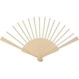 MAGICLULU Antiker Faltfächerrahmen 23cm aus Holz mit 16 Fächern, tragbarer Bastelrahmen für Wanddekoration und handwerkliche Projekte