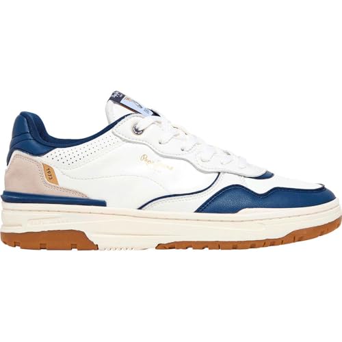 Pepe Jeans Chester Ivy Baskets en Cuir Blanc Premium Idéales pour un Look Raffiné au Quotidien