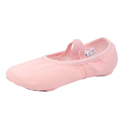 Ballet Shoes for Girls Canvas Dance Slippers Split Soft Flat Sole Yoga Gymnastics Shoes(Toddler/Little/Big Kid) (B, 2 Big Kids)