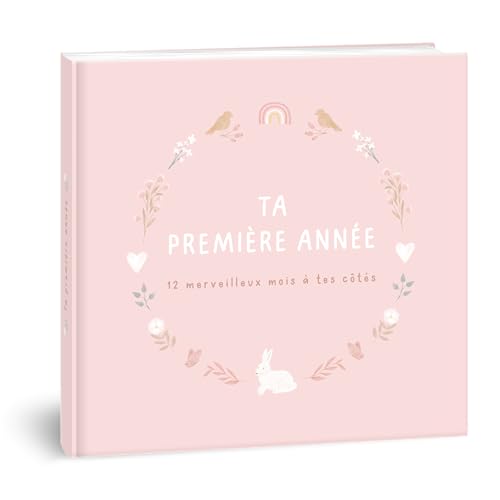 Libro de nacimiento para bebé mintkind® "Mi primer año" flor | Libro de nacimiento personalizado | Regalo recién nacido para niña y niño | Diario de nacimiento a partir de 0 meses | Álbum de