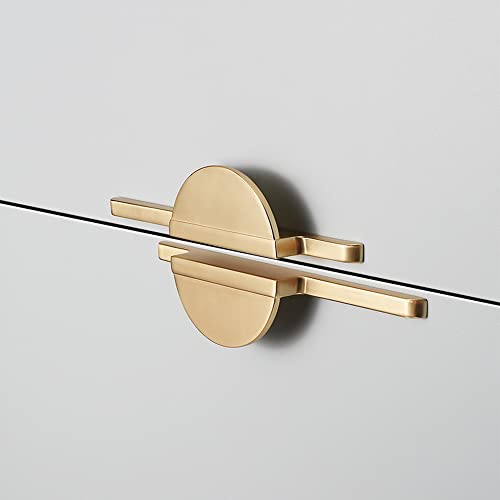 Wotendy 2 Pack Gold Cabinet Handles 64MM, Brushed Kitchen Cupboard Handles Zinc Alloy Drawer Pulls Wardrobe Pulls