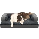 WINDRACING Dog Beds for XLarge,Large Dogs,Orthopedic Dog Sofa Bed with Removable Washable Cover,Waterproof Egg Foam Pet Couch Bed& Furniture,40x28 Inch, Gray