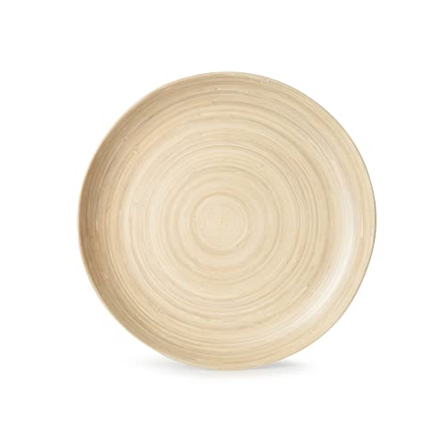 Joviton Home 18Pcs Bamboo Swirl Melamine Dinnerware Sets For 6, Plates And Bowls Sets (Light Bamboo) #TOP3