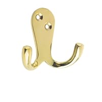 Zoo Hardware Double Coat Hook - Polished Brass