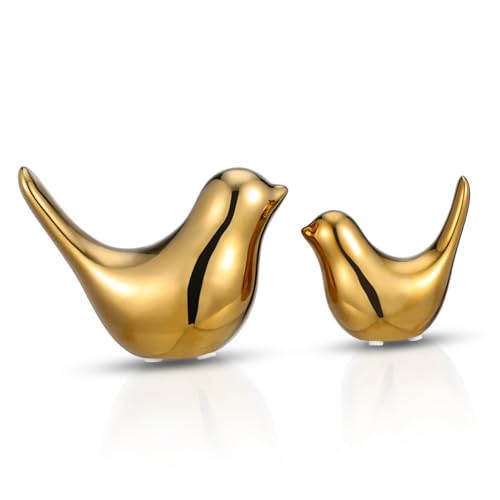 CIMAXIC 2 Piezas Adornos Botes De Basura De Escritorio Dados Pequeños Superficie De La Mesa Decoración De Estatuilla Decoración De Animales Dados En Dados Casuales Cerámica Golden