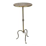 Remenna Metal Side Table, Martini Style Coffee Table Vintage Small Round Aceent Table 23inch for Living Room Bedroom Antique