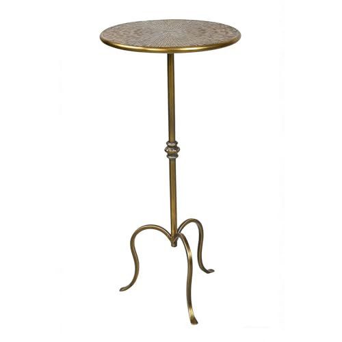 Remenna Metal Side Table, Martini Style Coffee Table Vintage Small Round Aceent Table 23inch for Living Room Bedroom Antique