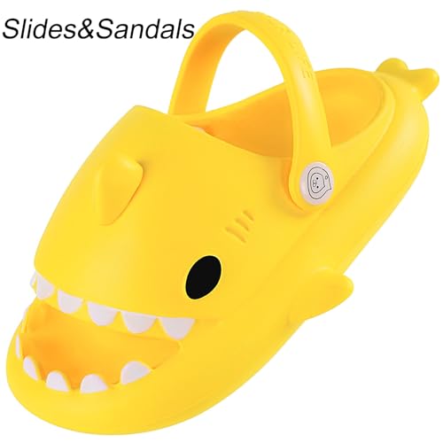 Image of KVbabby Kids Shark Slides Boys Girls Cloud Sandals | Cloud Sandals，Open Toe，Beach Pool Water Shoes，Slip-on，Lightweight，Non-Slip，Soft，Flexible，EVA Slippers