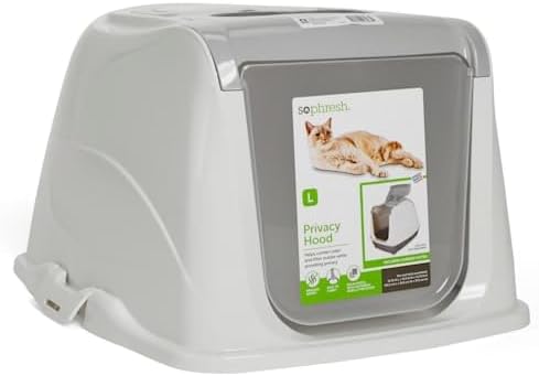 Miniatura 2 de So Phresh Capucha blanca con tapa abatible para gatos, 19.7 pulgadas de largo x 15.3 pulgadas de ancho x 10.5 pulgadas de alto