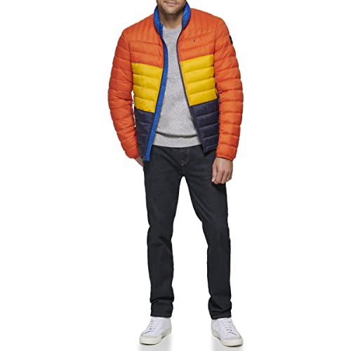Image of Tommy Hilfiger Mens Embroidered Logo Puffer Jacket