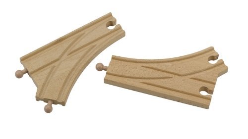 Wooden Railway Train Track Expansion Pack - Compatible with Thomas Brio Bigjigs Wooden Railway System (Curve Switch)