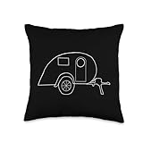 Teardrop Trailer Travel Caravan RV Tiny House Camper Throw Pillow