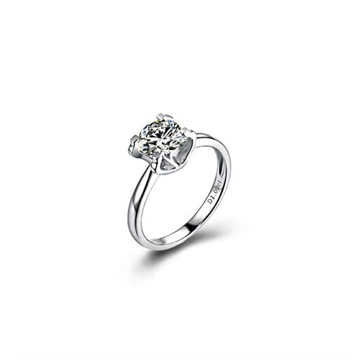 ANAZOZ Äkta smycken damring 18 karat vitguld med moissanit solitärring förlovningsringar vigselring fyra kloor moissanit bandring e Vitt guld, 60 (19,1), colore: 1,5 ct, cod. 19DJFinehz8880