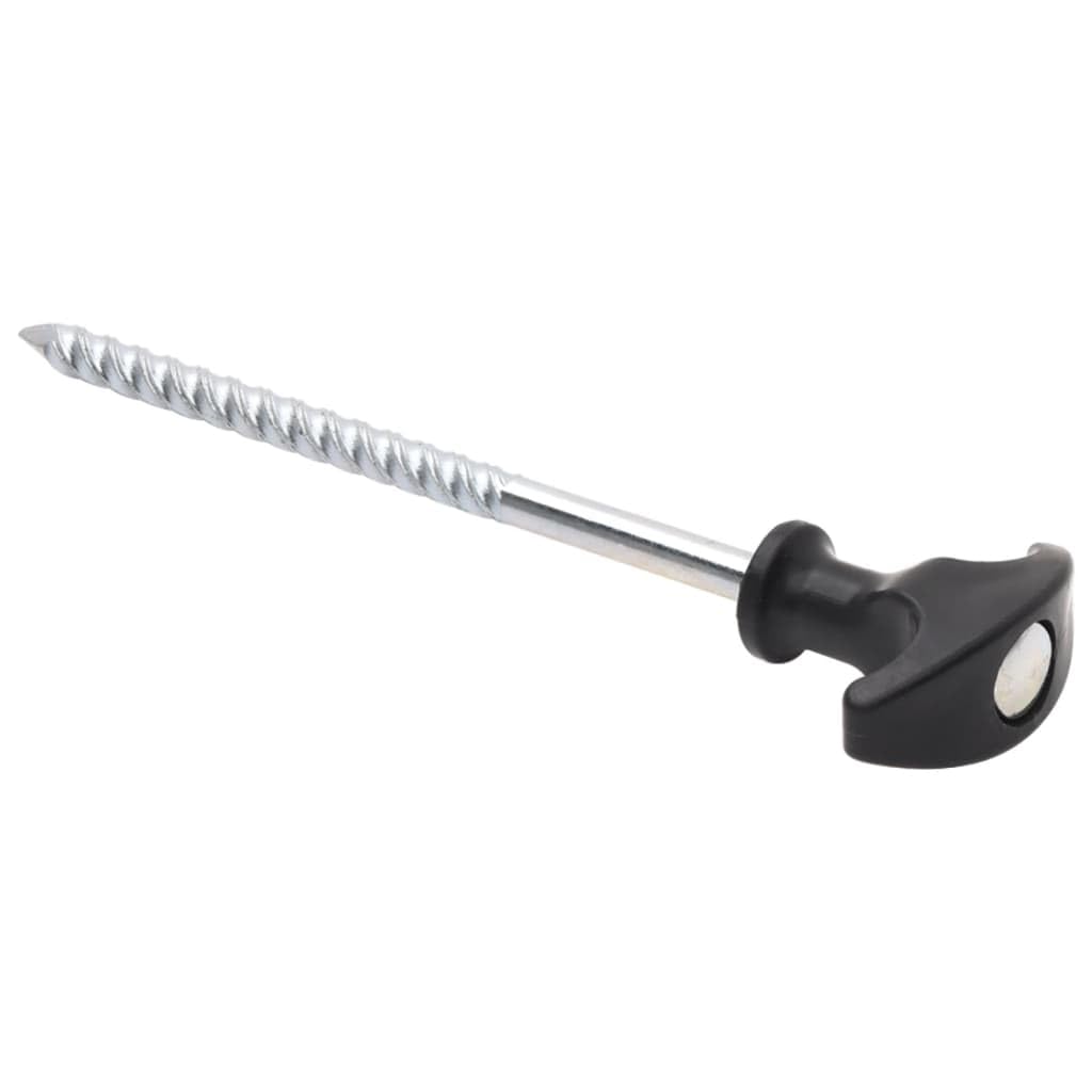 Picchetti per tenda, 12 pezzi, in acciaio zincato, lunghezza 17 cm, diametro 7 mm, robusti per accessori per tenda, telone da terra, tiranti, protezione da vento e pioggia per campeggio ed