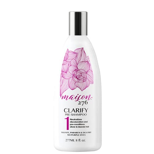 Maison 276CLARIFY Pre-Shampoo Treatment for Silver, Gray, and Blonde Hair. Paraben, Sulfate, and DEA free. No Purple Dye. 8 oz.