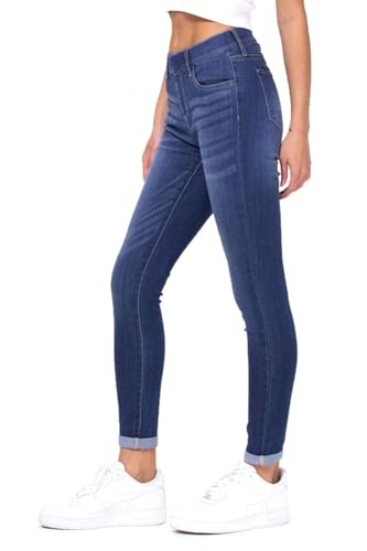 Cello Jeans Mid Rise Pull On Crop Skinny Rolled Hem Jeggings2