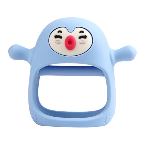 Image of Smily Mia Shy Penguin Pencifiers for Breastfed Babies, Breastfed Essentials, Baby Essentials New Born Must Haves, Baby Pacifiers for 0-3,3-6,6-9Months Infants,Sky Blue