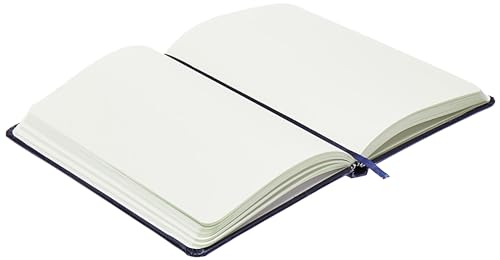 Image of amazon basics A5 Notebook With Ribbon Bookmark & Pen,Gift Set For Corporate & Personal Occasions (Blue),240 Pages