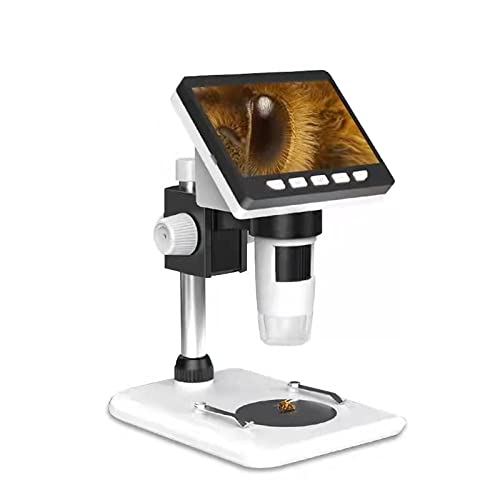 LCD Digital Microscope JOOFEEY USB Microscope 4.3 inch HD Display 50X-1000X Magnification Zoom 1080P 8 Adjustable LED Lights Video Camera Microscope with 32GB TF Card