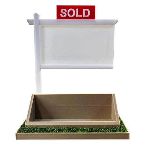 Sold Sign Card Holder For Business, Display Personalized Business Cards Display Stand Decoration Gift, Real Estate Business Card Holder Display For Realtor Business Office Reception Tabletop #TOP1