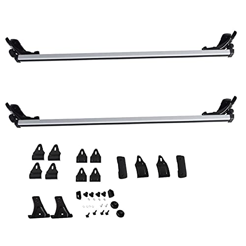 RainMan S Universal 48 330LB Car Top Roof Cross Bar Luggage Cargo Carrier Rack w/ 3 Kinds Clamp Silver