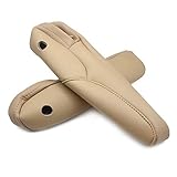 Beige - Pair Microfiber Leather+Foam Cover Car Interior Driver+Passenger Side Seat Armrest Handle Cover Trim For Honda CRV 2007 2008 2009