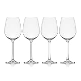 Mikasa Lana White Wine Glasses, Set of 4, 8.25 Ounce, Clear