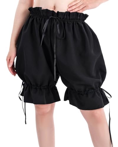 Nuoqi Womens Lolita Bloomers Maid Ruffle Pumpkin Pants Shorts2