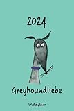 greyhound software  Kalender 2024 - Greyhoundliebe: Wochenplaner - schwarzer Greyhound