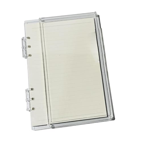 HiaiLouse ノート アクリル製 手帳 透明カバー ルーズリーフ 6穴リング ダイアリー DIYデザイン 詰め替え可能 コンパクト 学生用、事務用品、日記に適用, A5 クリア