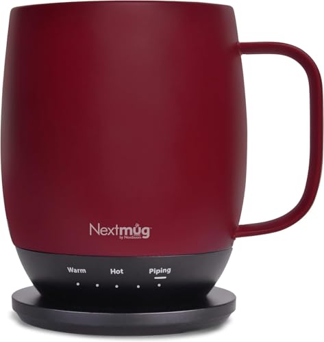 Nextmug - Temperature-Controlled Self-Heating Coffee Mug (Burgundy - 415 mL)