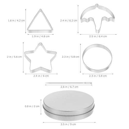 PRETYZOOM Set of 12 Korean Sugar Candy Making Tools, Dal-gona Stainless Steel Cookie Cutters Game Kit Mold with Umbrella, Triangle, Star Round Biscuit Mold for Christmas, Valentine's Party Kits