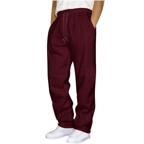 Muscularfit Mens Pants Straight Fit Solid Drawstring Stretch Waist Loose Straight Sweatpant Causal Fall Jogger Athletic Pants