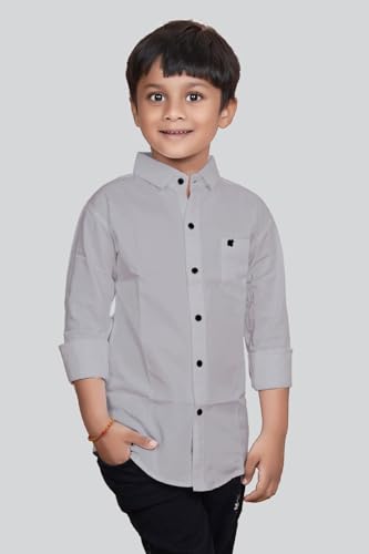 Image of Boys Solid Casual Shirt in Cotton Fabric