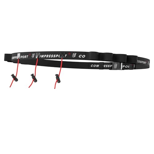 COMPRESSPORT Race Belt Cinturón de Correr, Unisex-Adult, Negro, Talla Unica