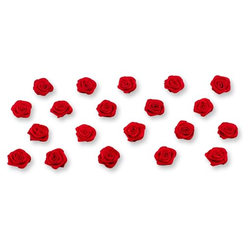 Creativery Satinrosen 15mm 20 Stück - Farbauswahl in 10/15/20/30/60mm -...