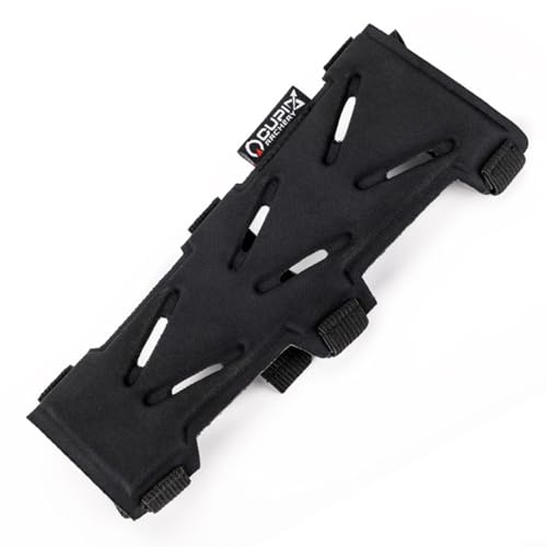 KiraKira Protector de brazo para manos izquierda y derecha, protector de antebrazo elástico ajustable con diseño hueco transpirable, soporte de tela compuesta ligera, arco recurvo para caza y práctica