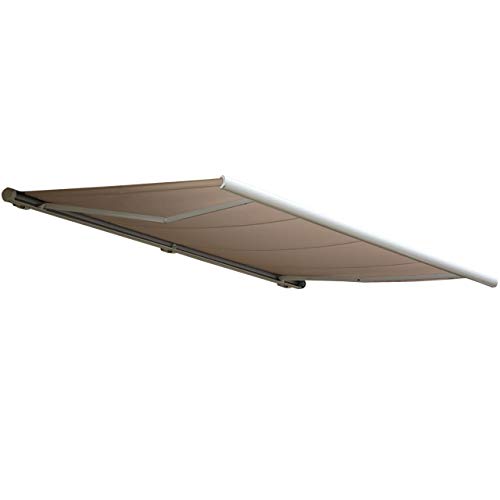 Mendler Elektrische Kassettenmarkise T122, Markise Vollkassette 4x3m - Polyester Sand