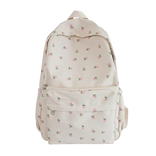 Mochilas escolares de moda con flores para jóvenes estudiantes de universidad