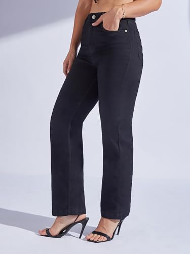 Image of Miss Chase Women's Straight High Rise Stretchable Denim Jeans