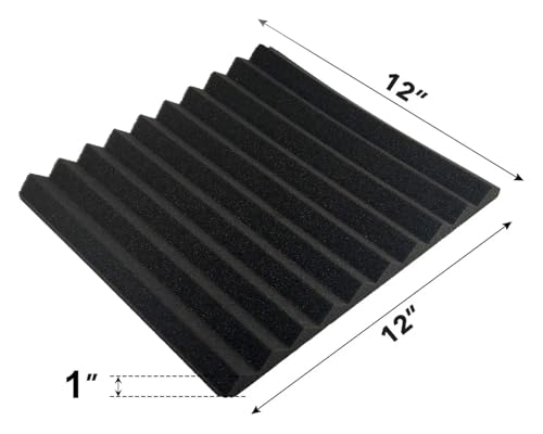 Mousse acoustique pour studio de création lot de 48 panneaux noirs de 30 cm