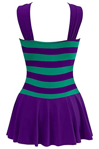 AONTUS Plus Size Contrast Color Swimsuits Tummy Control Boy Shorts for Women with Quick-Dry V-Neck2