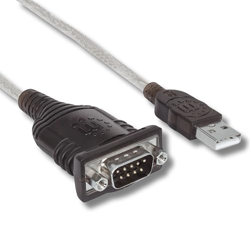 Image of Manhattan USB to RS232 Serial Adapter Converter - Long 18 Inch Cable Cord, 24 AWG - Connects Serial Device to a USB Port, FTDI Chipset, Compatible with Window, Linux, Mac - 3 Year Mfg Warranty-205153