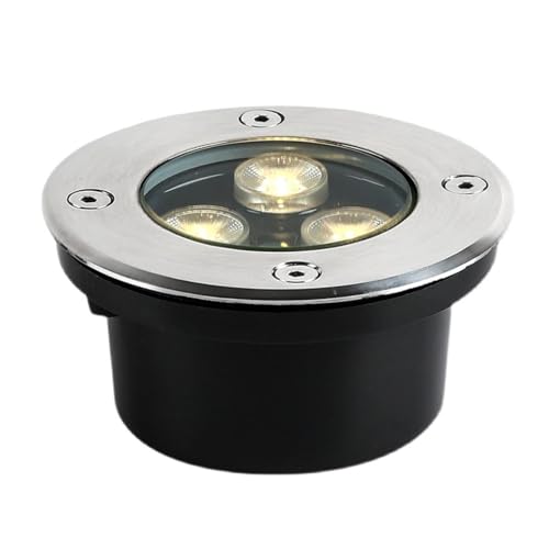 QUSYZD Spots extérieurs souterrains - Spots de Paysage à LED intégrés au Sol, Spots de Sol Ronds à LED encastrés pour l'extérieur, Spots de puits en...